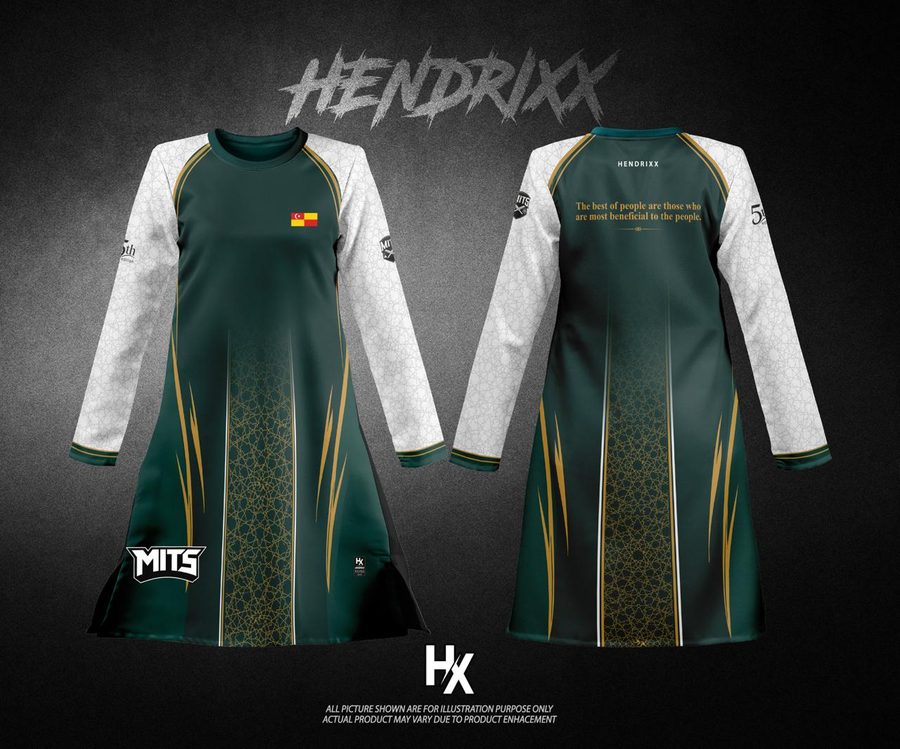 Baju Muslimah MITS 5th Edition Emerald Chapter - reka bentuk penuh